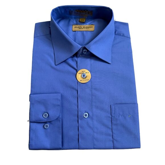 Alain Dupetit Blue Long Sleeve Dress Shirt Mens Medium NWT - Picture 1 of 3